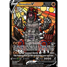 Groudon V (Stained-Glass) Custom Pokemon Card Standard / With Text Silver Foil