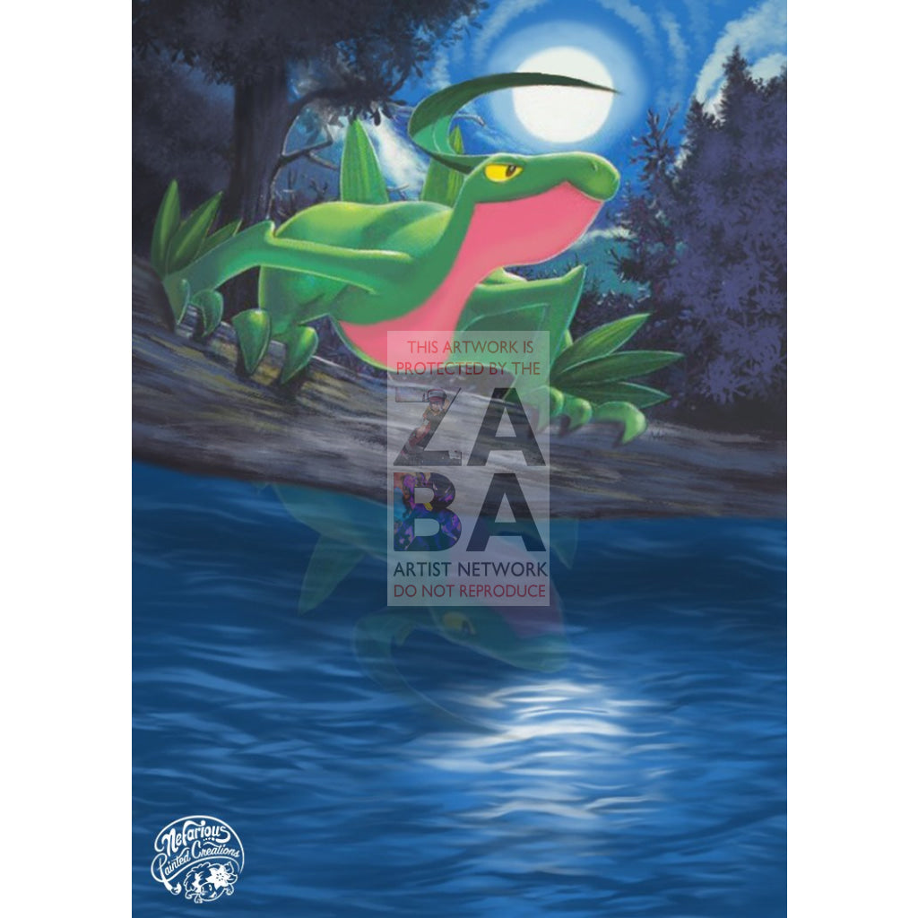 Grovyle 28/106 Emerald Extended Art Custom Pokemon Card Silver Holo