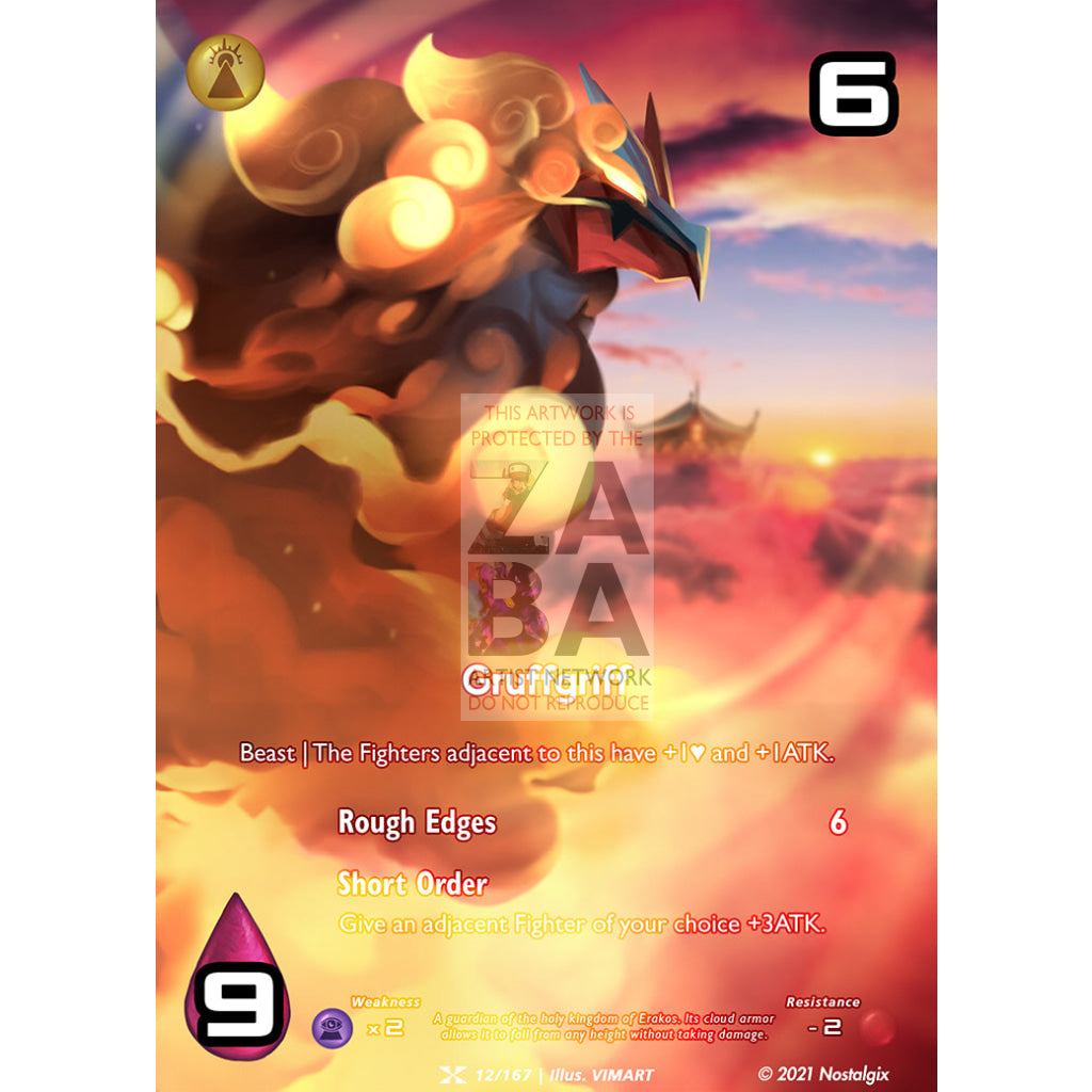 Gruffgriff 12/167 Base Set Extended Art Custom Nostalgix Card With Text / Star Holographic