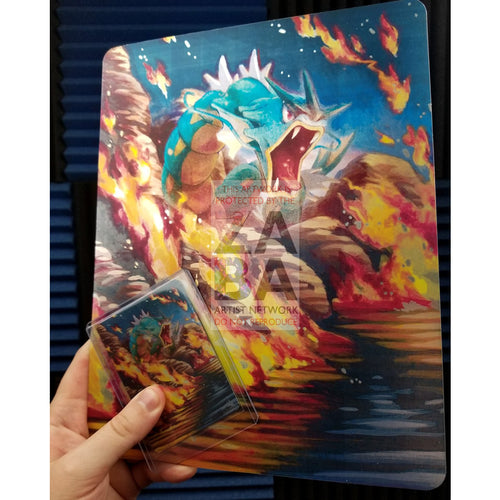 Gyarados 30/181 Team Up 8X10.5 Holographic Poster + Card Gift Set Custom Pokemon