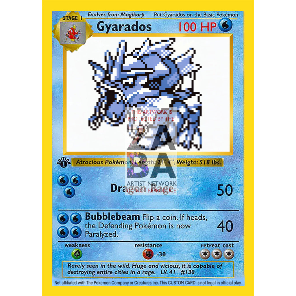 Gyarados Game Sprite Custom Pokemon Card - ZabaTV