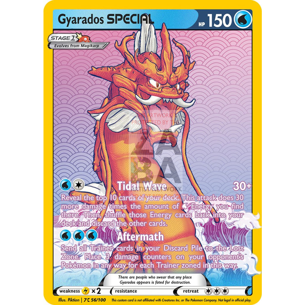 Gyarados Special Custom Pokemon Card Silver Foil