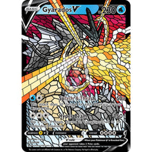 Gyarados V Stained-Glass Custom Pokemon Card Ash Gray / Silver Foil