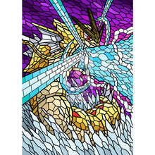 Gyarados V Stained-Glass Custom Pokemon Card Golden Textless / Silver Foil