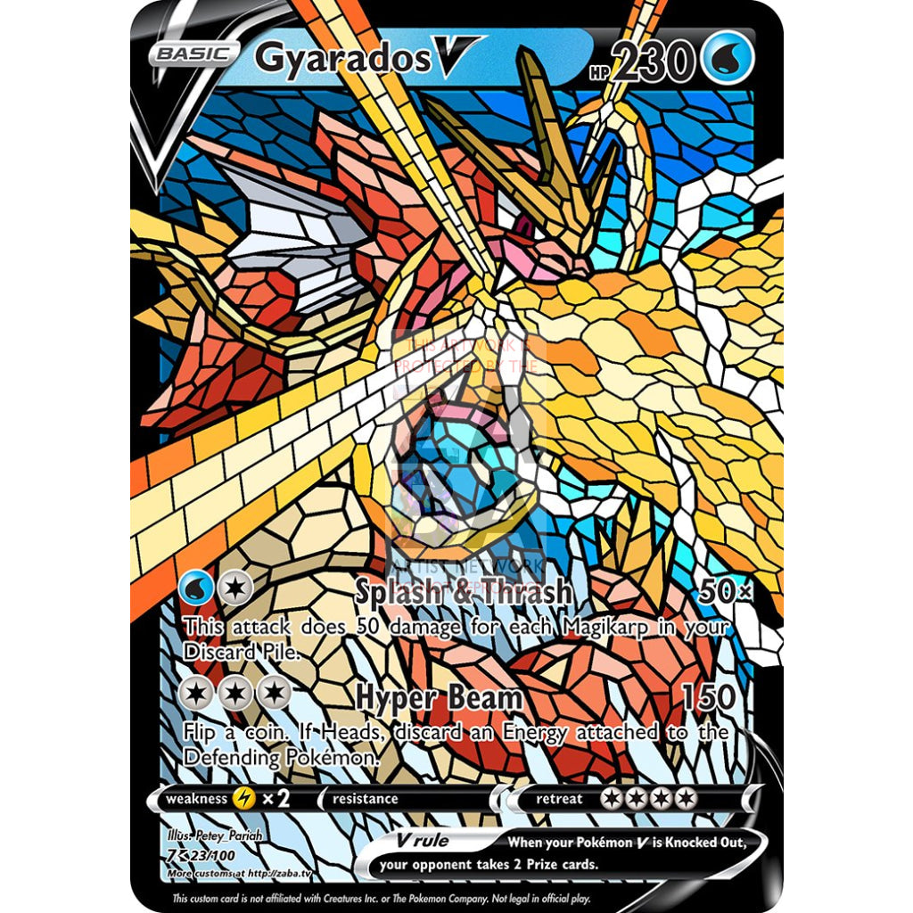 Gyarados V Stained-Glass Custom Pokemon Card - ZabaTV