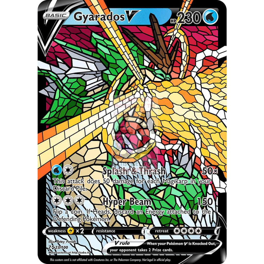 Gyarados V Stained-Glass Custom Pokemon Card - ZabaTV