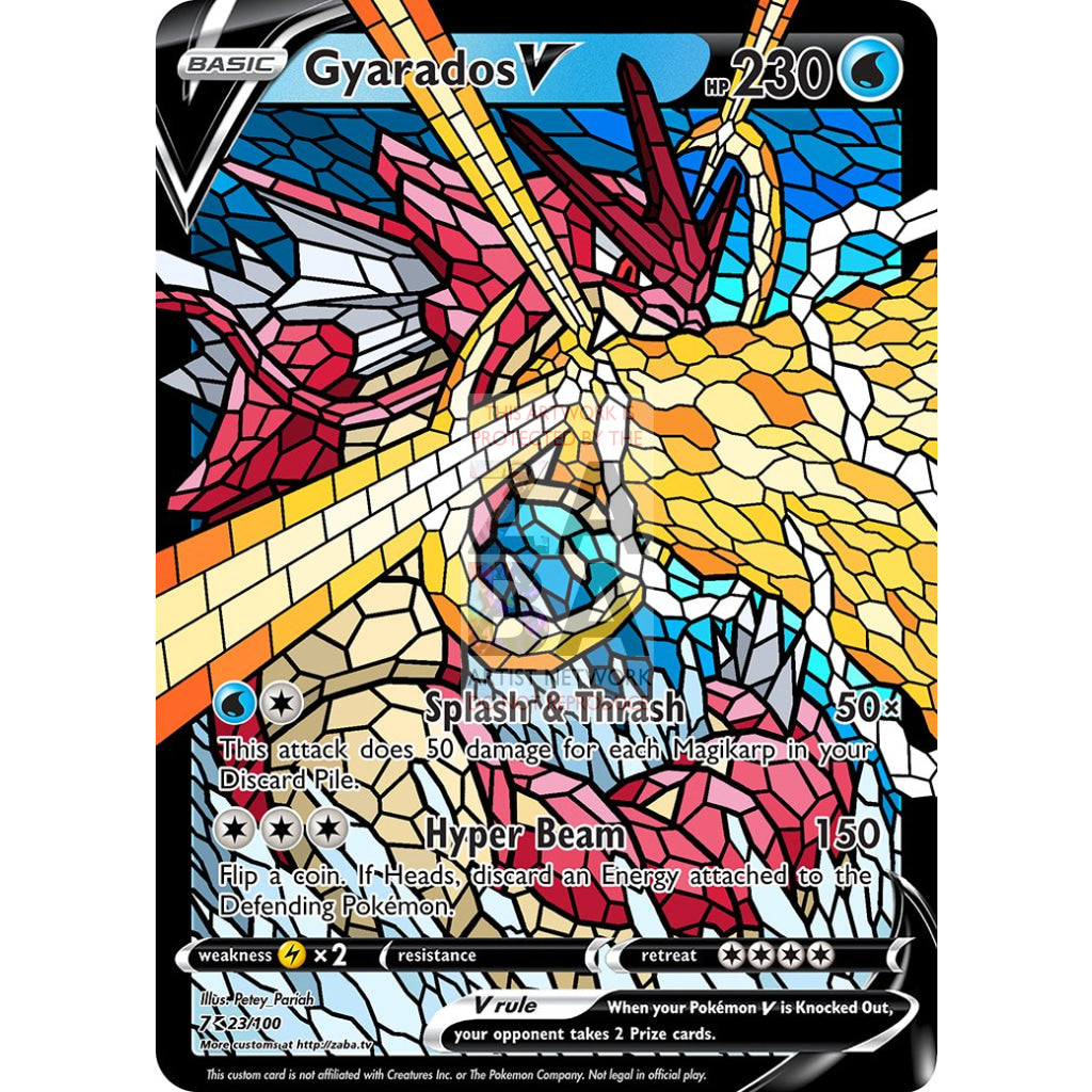 Gyarados V Stained-Glass Custom Pokemon Card - ZabaTV