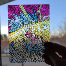 Gyarados V Stained-Glass Custom Pokemon Card Standard Textless / 5 X 7 Big Glass (12.7X17.8Cm)