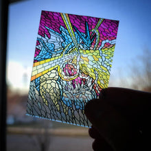 Gyarados V Stained-Glass Custom Pokemon Card Standard Textless / On Actual Glass