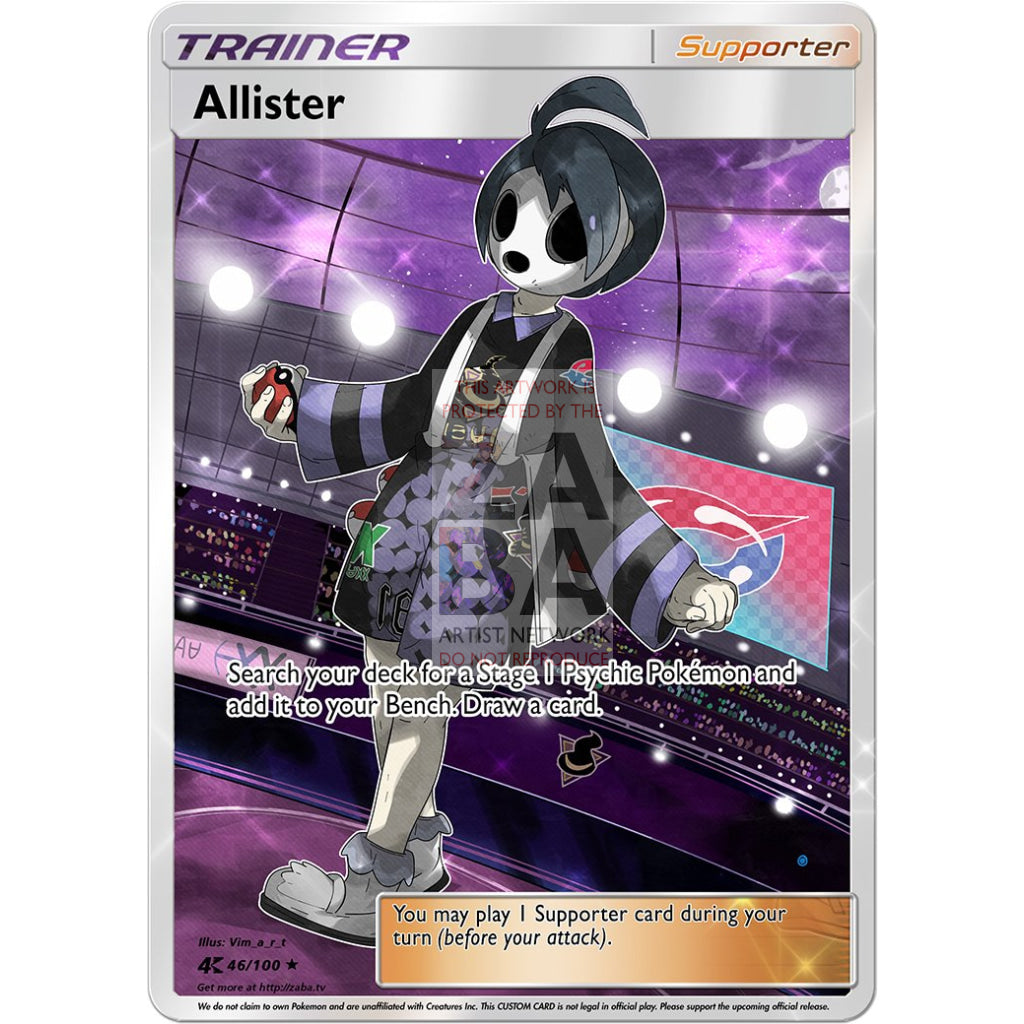 Gym Leader Allister Custom Pokemon Card - ZabaTV