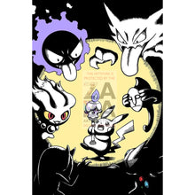 Halloween Memories Silver Foil Prints (4 Different Designs!) Custom Pokemon Art Scenes Pikachus Bad