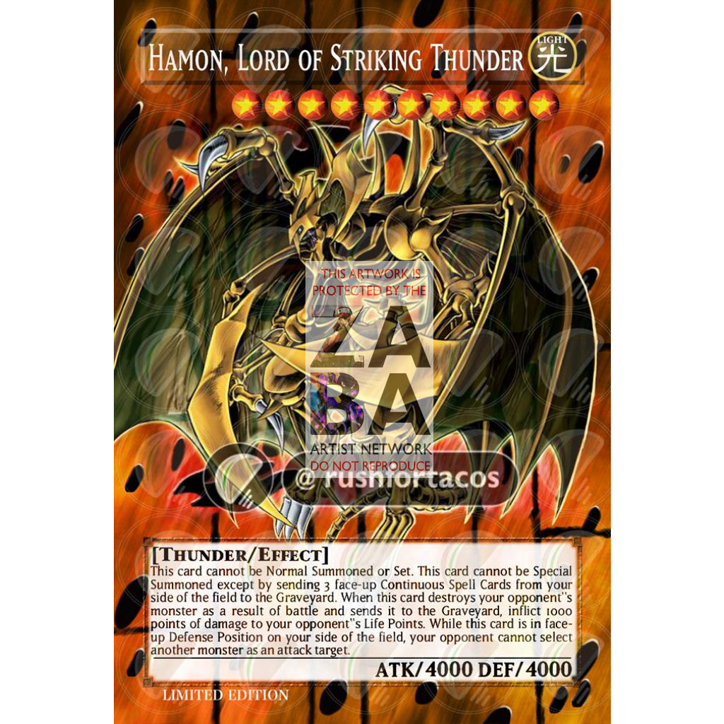 Hamon, Lord of Striking Thunder Full Art ORICA- Custom Yu-Gi-Oh! Card - ZabaTV