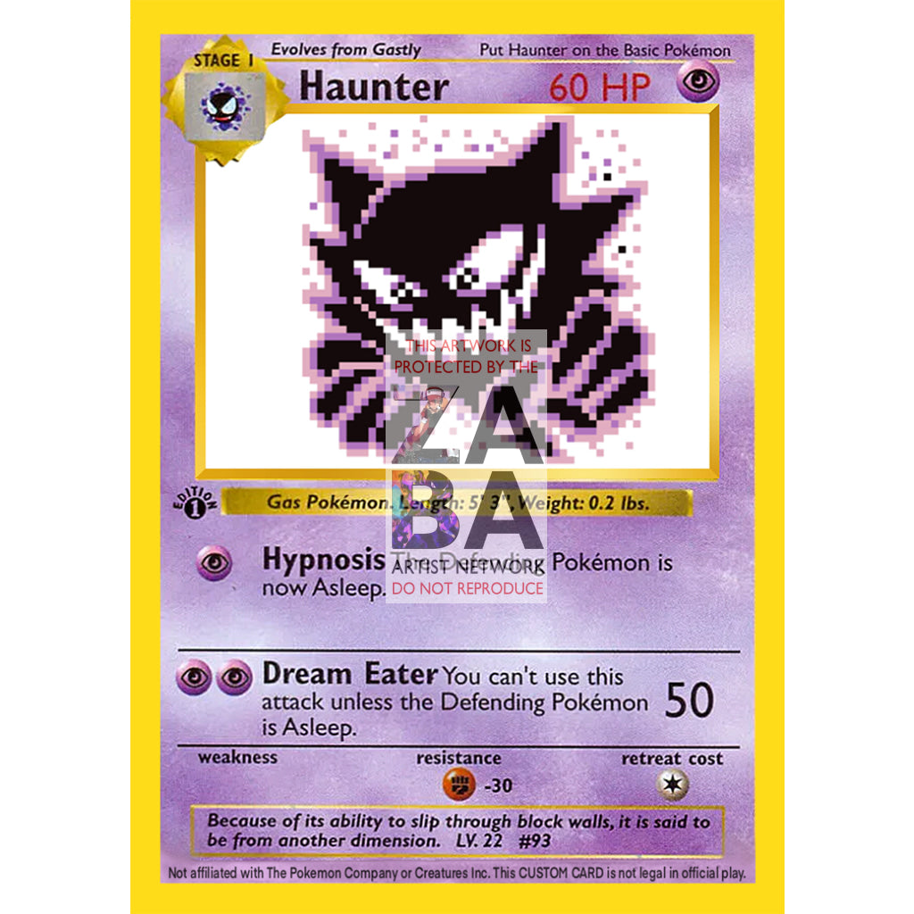 Haunter Game Sprite Custom Pokemon Card - ZabaTV