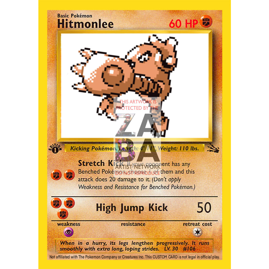 Hitmonlee Game Sprite Custom Pokemon Card - ZabaTV