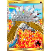 Ho - Oh Fire Energy Pigreak Custom Pokemon Card Silver Foil / Shiny