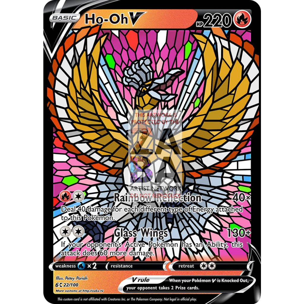 Ho-Oh V (Stained-Glass) Custom Pokemon Card - ZabaTV