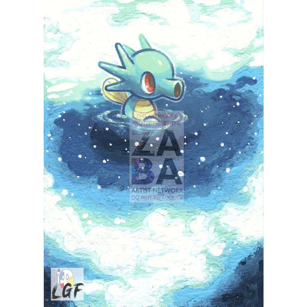Horsea 29/147 Burning Shadows Extended Art Custom Pokemon Card Silver Holo