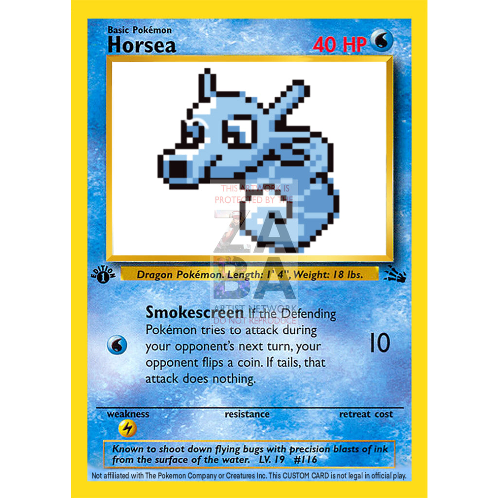 Horsea Game Sprite Custom Pokemon Card - ZabaTV