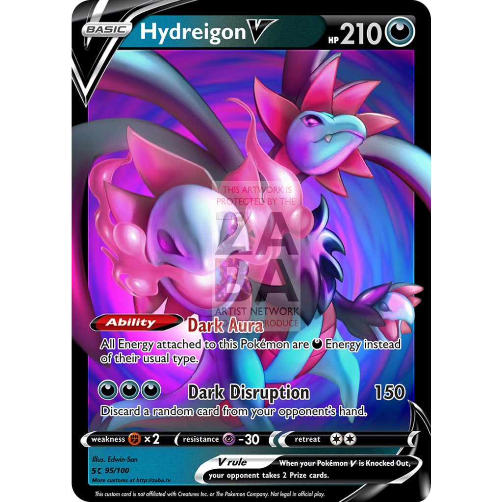 Hydreigon V Custom Pokemon Card Silver Foil