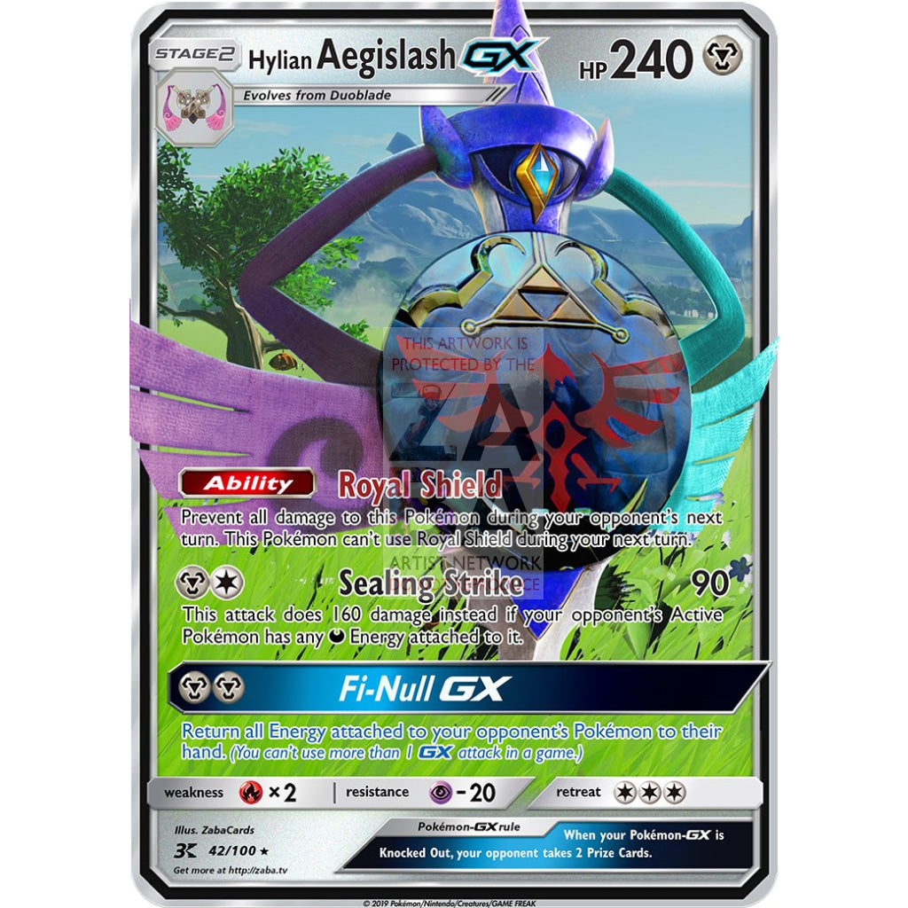 Hylian Aegislash Gx Custom Pokemon Card
