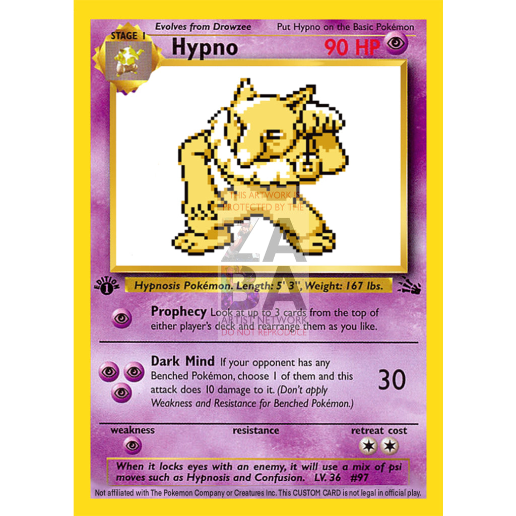 Hypno Game Sprite Custom Pokemon Card - ZabaTV