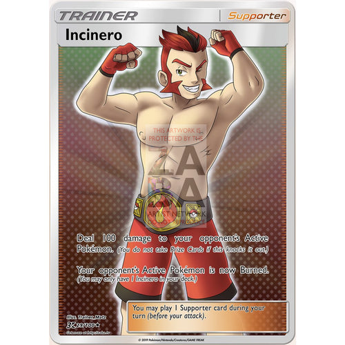 Incinero (Trainer) Custom Pokemon Card Silver Holographic