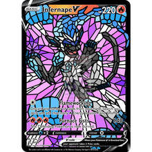 Infernape V Stained-Glass Custom Pokemon Card Blue / Silver Foil