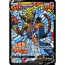 Infernape V Stained-Glass Custom Pokemon Card Super Saiyan / Silver Foil