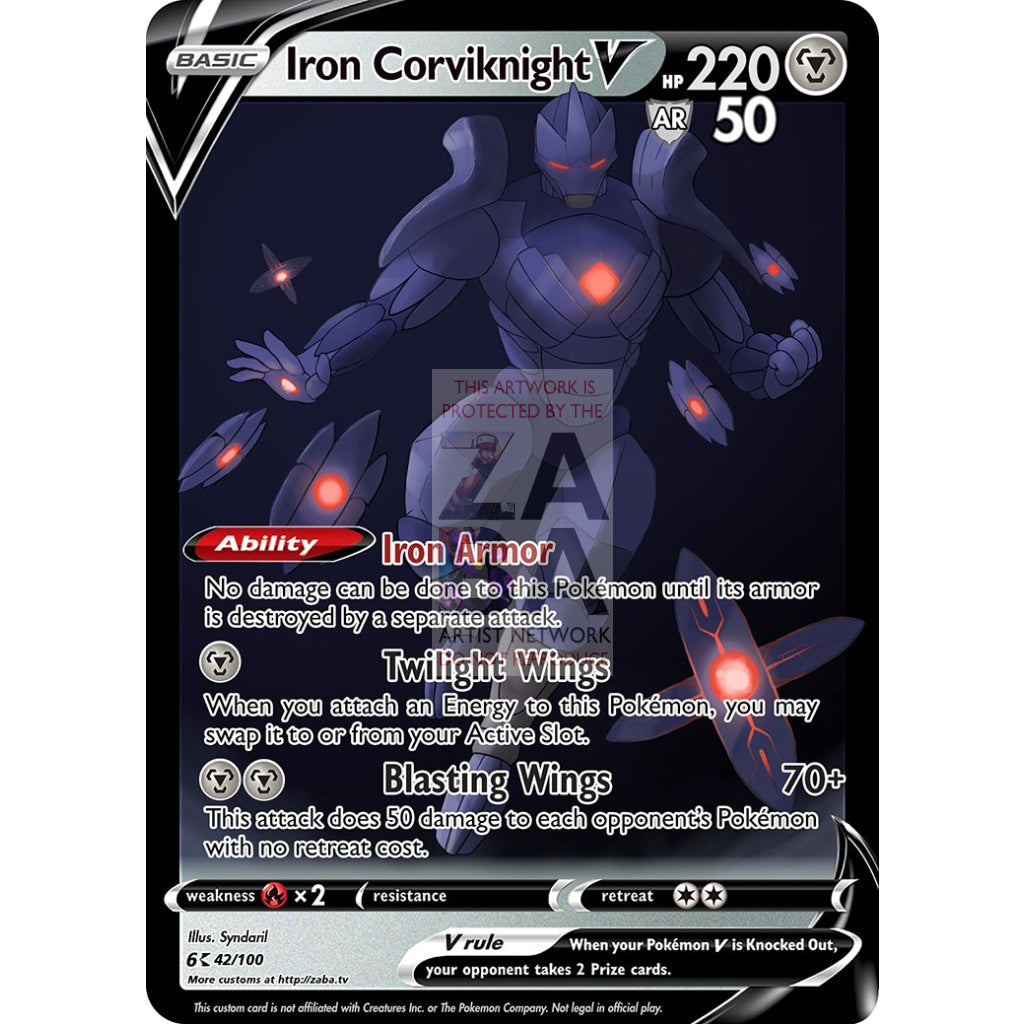 Iron Corviknight V Custom Pokemon Card Silver Foil