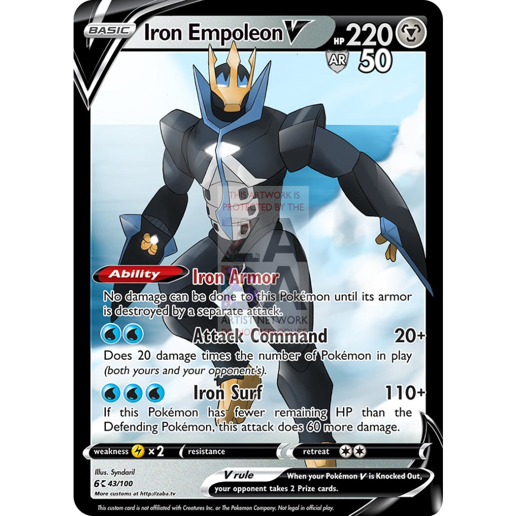 Iron Empoleon V Custom Pokemon Card Silver Foil
