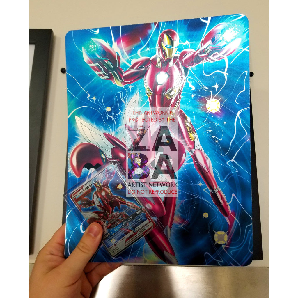 Iron Man & Scizor 8"x10.5" Holographic Poster + Custom Pokemon Card Gift Set - ZabaTV