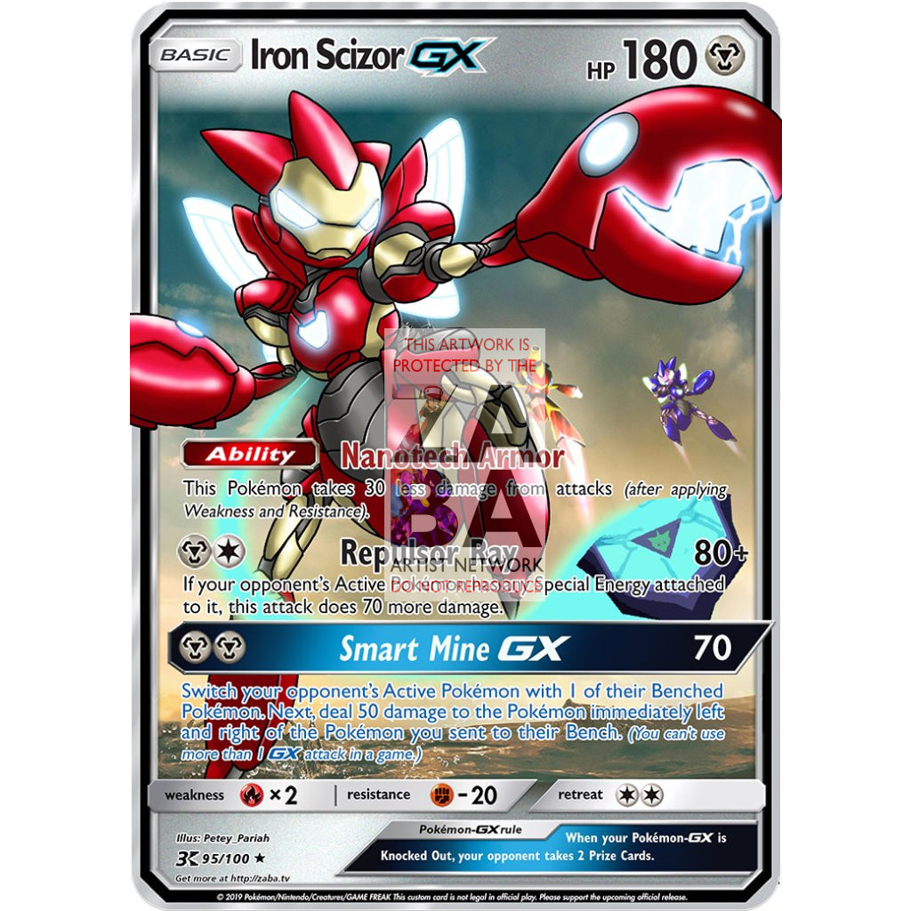 Iron Scizor GX Custom Pokemon Card - ZabaTV