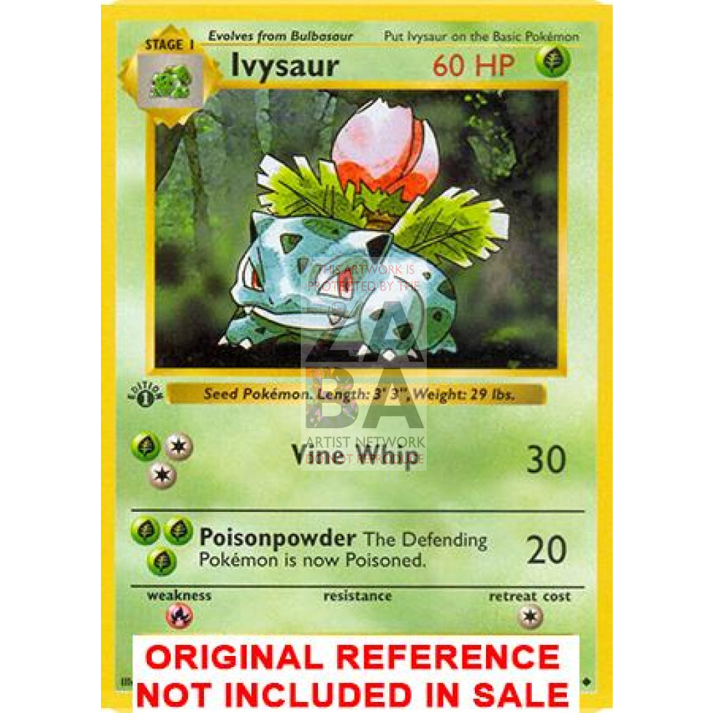 Ivysaur 30/102 Base Set (+Text) Extended Art Custom Pokemon Card - ZabaTV