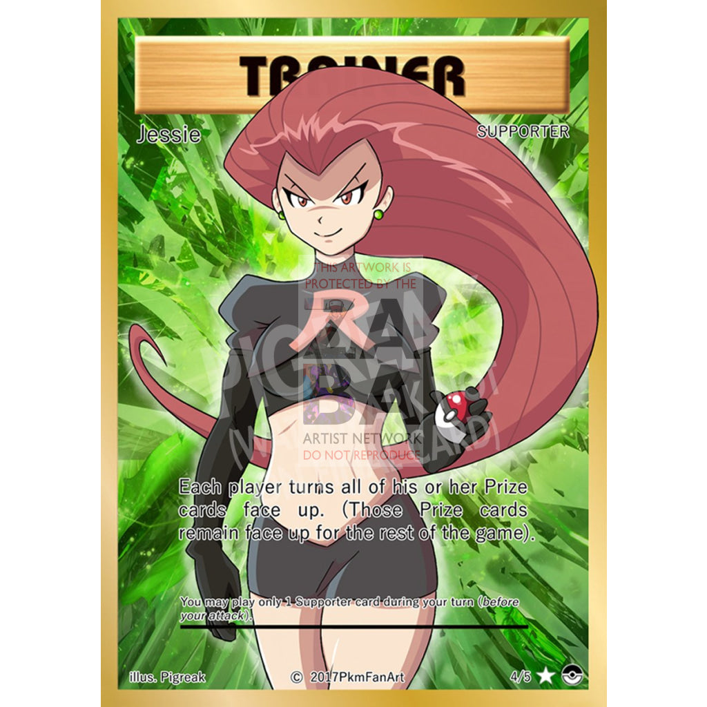 Jessie Trainer Card Pigreak Custom Pokemon