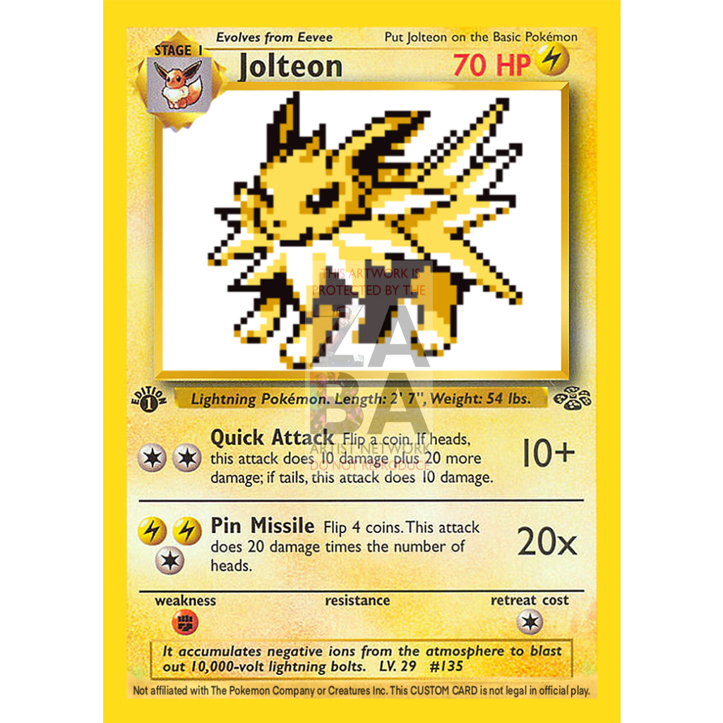 Jolteon Game Sprite Custom Pokemon Card - ZabaTV