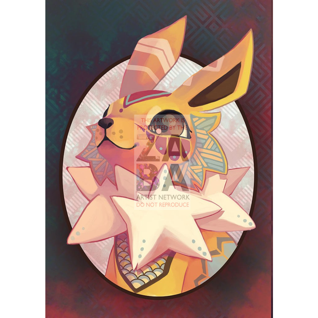 Jolteon Tribal Art Custom Pokemon Card Textless / Silver Foil
