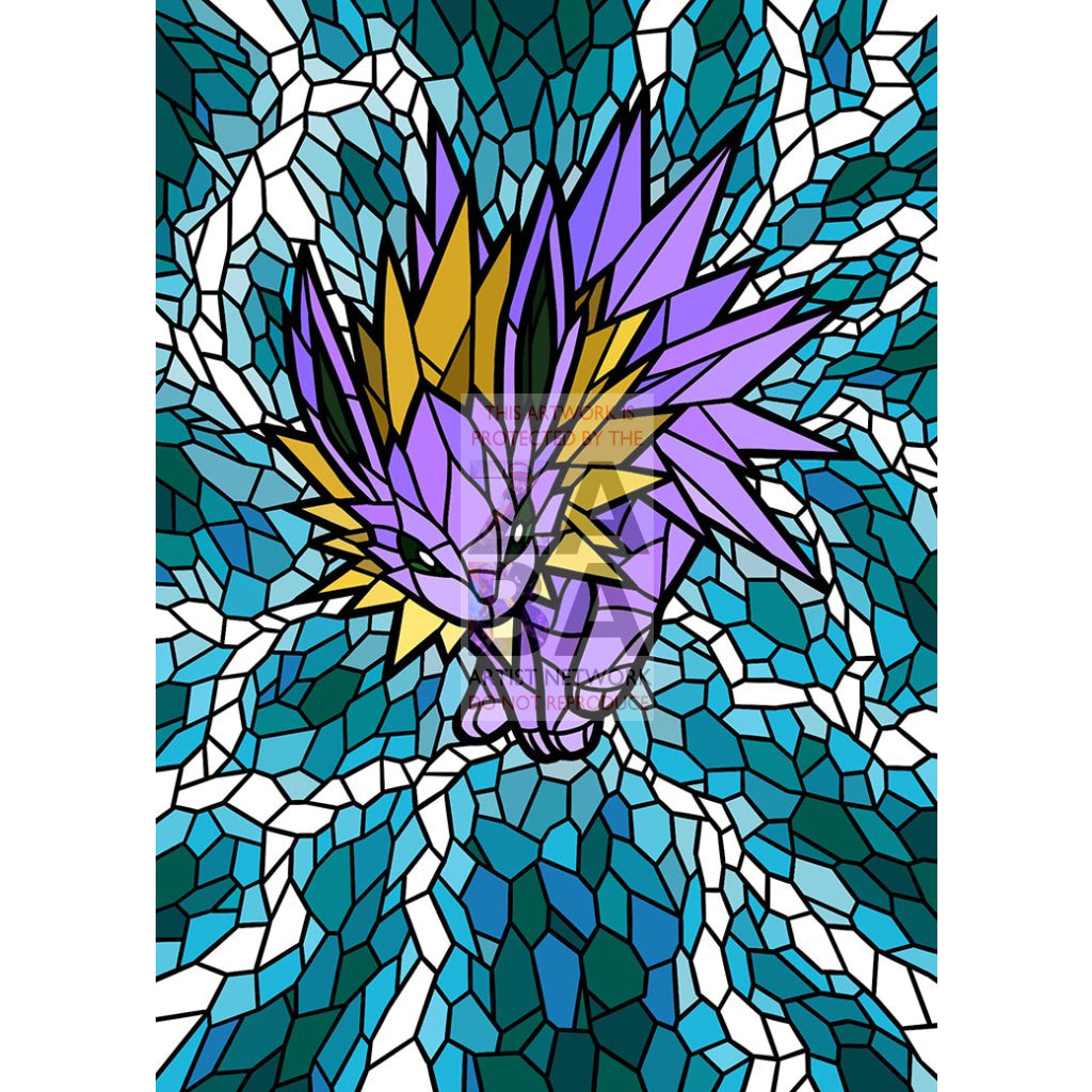 Jolteon V Stained-Glass Custom Pokemon Card
