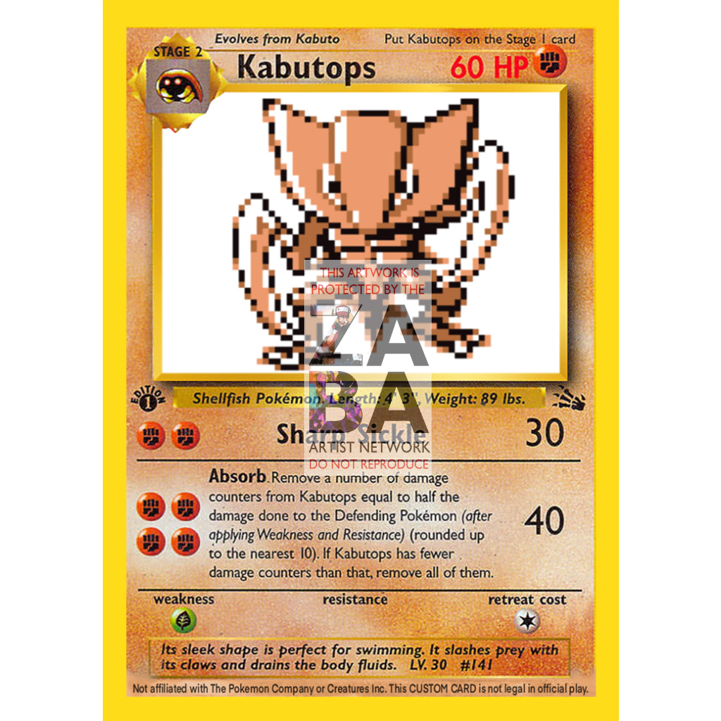 Kabutops Game Sprite Custom Pokemon Card - ZabaTV