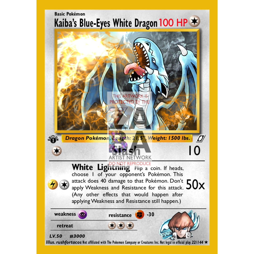 Kaiba’s Blue Eyes White Dragon As A Pokemon Card Custom