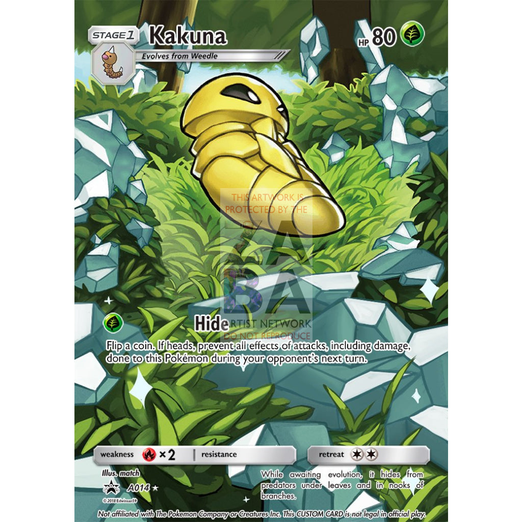 Kakuna 2/116 Plasma Freeze Extended Art Custom Pokemon Card Silver Foil / Text