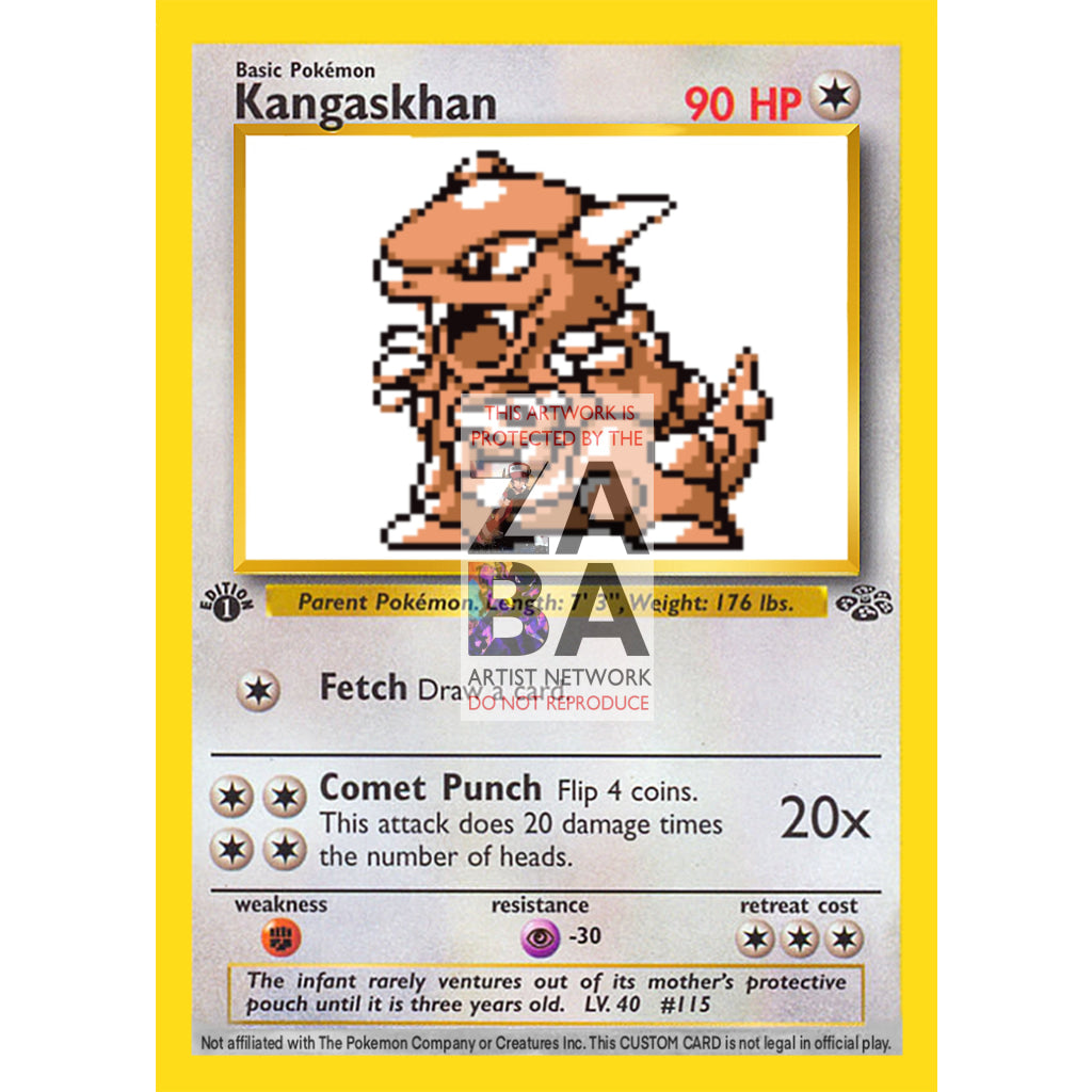 Kangaskhan Game Sprite Custom Pokemon Card - ZabaTV