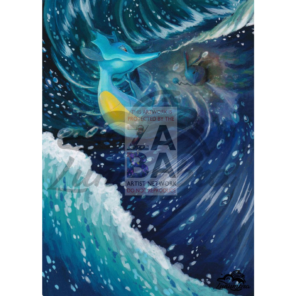 Kingdra 31/147 Burning Shadows Extended Art Custom Pokemon Card Textless Silver Holographic