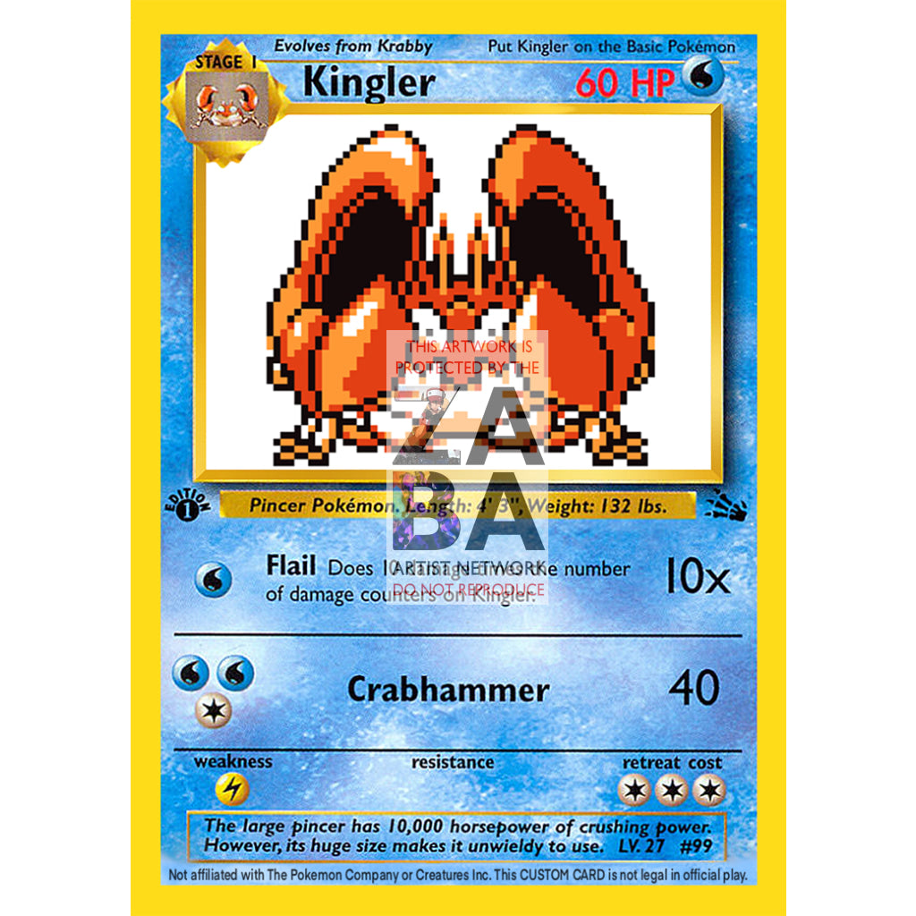 Kingler Game Sprite Custom Pokemon Card - ZabaTV