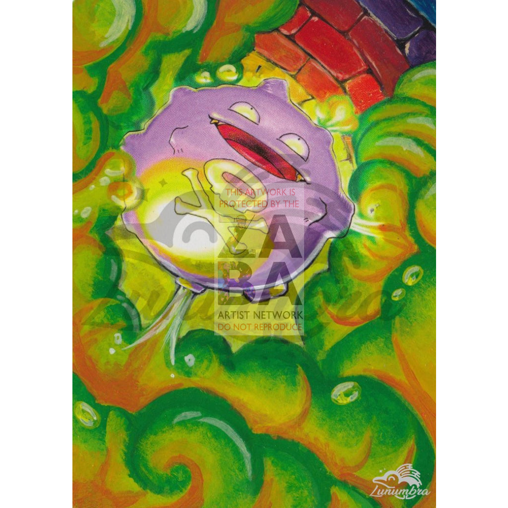 Koffing 51/102 Base Set Extended Art Custom Pokemon Card Textless Silver Holographic