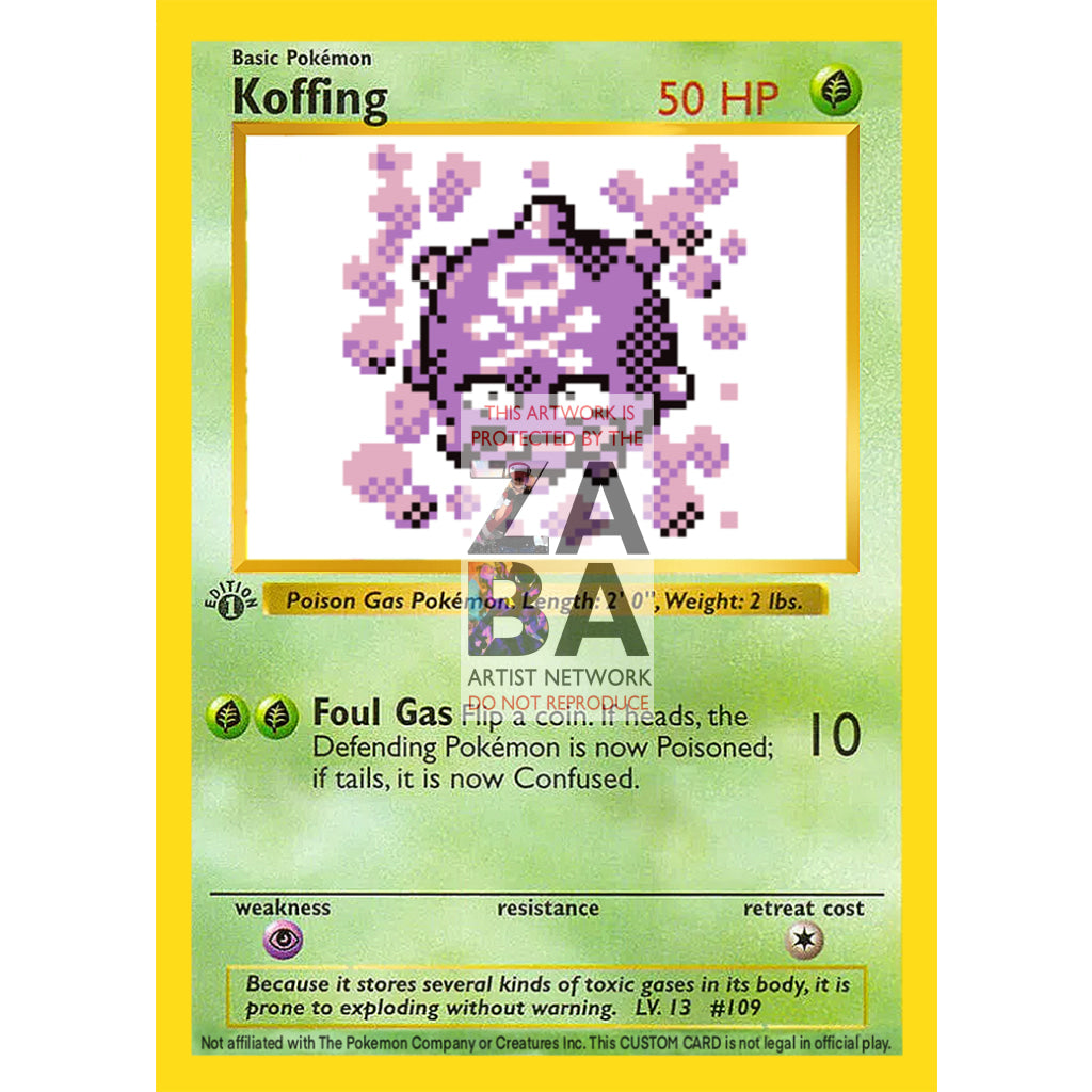 Koffing Game Sprite Custom Pokemon Card - ZabaTV