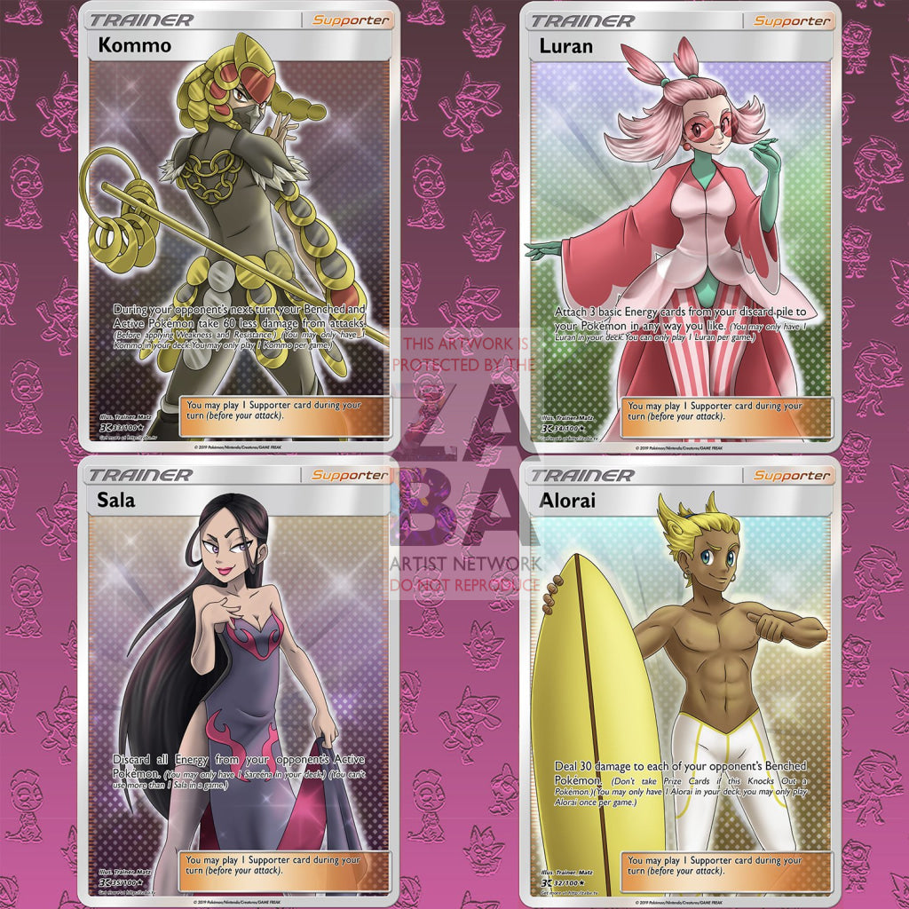Kommo (Trainer) Custom Pokemon Card Combo Of All 4