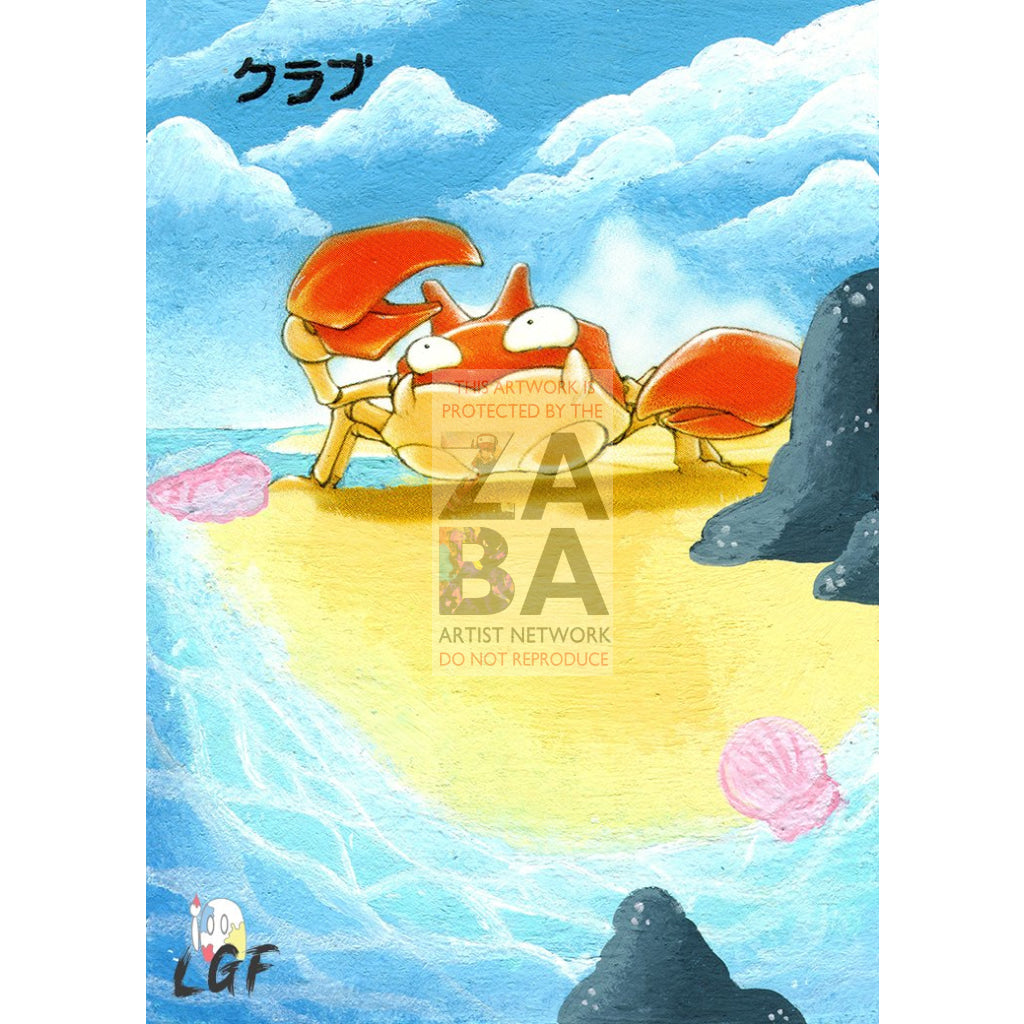 Krabby 51/62 Fossil Extended Art Custom Pokemon Card Silver Holo