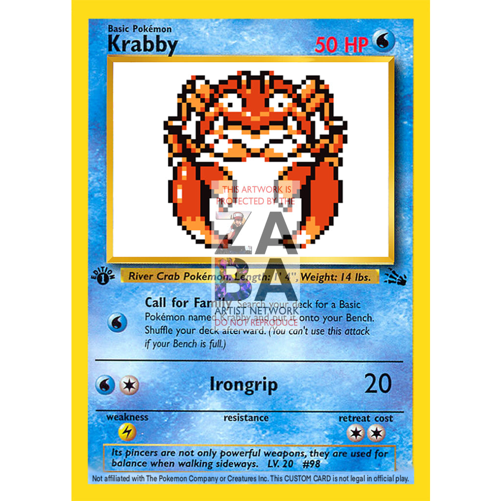 Krabby Game Sprite Custom Pokemon Card - ZabaTV