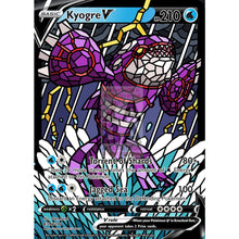 Kyogre V (Stained-Glass) Custom Pokemon Card Shining / With Text Silver Foil