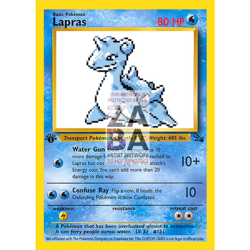 Lapras Game Sprite Custom Pokemon Card - ZabaTV